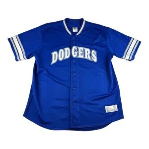 Vintage Los Angeles Dodgers True Fan Jersey Mens XL Baseball MLB Stitched Blue